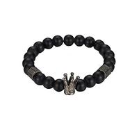 Dainty Black Color Knitted Bracelets For Men Elasticity Hand Chain Black Onyx Stone Wrist Religion Jewelry Red String Chinese Charm For Girls Charm For Womens For Men