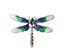 Dainty Blue Crystal Dragonfly Brooch Pin Enamel Lapel Pin for Women Men Fashion Jewelry for Hat Scarf Dress Bag Cute Animal-Themed Boutonniere Corsage Accessory, 1, Metal, cubic zirconia