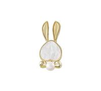 Dainty Bunny Bow Pearl Brooch Lapel Pin for Women Girls Goldtone Cute Heart Rabbit Animal Brooches Pins Clothing Jackets Badges Corsage Shawl Clip Graduation Easter Birthday Holiday Jewelry Gifts for