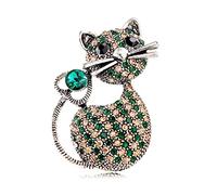 Dainty Cat Brooch Pin Sweater Shawl Clip Pin Rhinestone Cubic Zirconia Animal Pet Decoration Collar Brooches Pin for Women Girls Lapel Scarves Dress Suit Backpacks Cute Jewelry Gifts