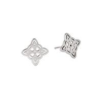Dainty Celtic Knot Earrings Stud Witch's Knot Earrings Minimalist Hollowed Viking Good Luck Accessories Irish Jewelry Girl Women Valentine's Day (Witch's Knot Earrings2-silver)