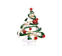 Dainty Christmas Tree Snow Cover Rhinestone Enamel Brooch Lapel Pin for Women Girls Crystal Lucky Star Cute Ornament Xmas Pins Clip Sweater Scarves Jacket Suit Brooches Fashion Brooch Jewelry Gifts
