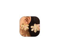 Dainty Colorful Flower Stud Earrings Exaggerated Boho Floral Statement Earrings Trendy Holiday Beach Jewelry Accessory Present for Women Wife, Zinc, No Gemstone