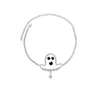 Dainty Crystal Ghost BOO Leg Jewelry for Women Austrian Rhinestone Paved Tennis Thigh Chains Cute Body Chain Jewelry for Halloween Holiday Costume Accessories