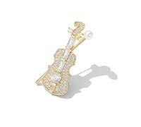 Dainty Crystal Violin Brooch Pin for Women Teen Girls Cubic Zirconia Bow Cellow Fiddle Musician Lapel Hat Brooches Pins Cute Jewelry, Metal, cubic zirconia