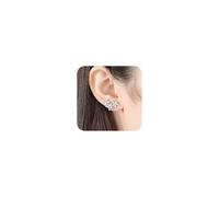 Dainty Cubic Zirconia 3 Flowers Small Crawler Drop Dangle Earring for Women Marquise Bridal Wedding Earrings Small Cz Stud Earrings Birthday Bar Mitzvah Prom Gifts