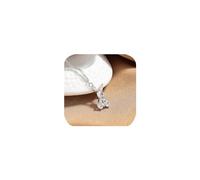 Dainty Cute Unique Design Small Rabbit Necklace 14K Gold/Silver Plated Pendant for Women Cubic Zirconia Diamond Charm Necklaces for Animal Lovers Birthday Easter, Cubic Zirconia