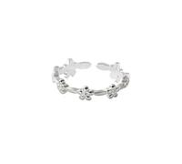 Dainty Daisy Flower Open Thin Band Ring for Women Small Tiny Cute Delicate Sunflower Stacking Adjustable Finger Rings Simple Floral Engagement Wedding Promise Summer Comfort Fit Jewelry Valentine's