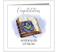 Dainty Designs Personalised Masonic Masons Congratulations On Your Installation Compass & Bible - Brothers, Friends, Family, Lodge, Husband, Brother, Uncle, Dad, Neighbours