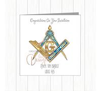 Dainty Designs Personalised Masonic Masons Congratulations On Your Installation Compass - Brothers, Friends, Family, Lodge, Husband, Brother, Uncle, Dad, Neighbours