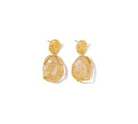 Dainty Drop Earrings for Women,Statement Chunky Gold Dangly Earring,Vintage Asymmetric Brown Geometric Zircon Earring, Irregular Crystal Drop Dangle Earrings,Trendy Statement Jewelry, 1, Metal, No