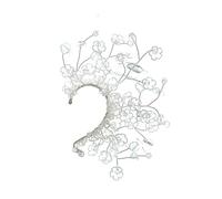 Dainty Ear Cuffs Clip-on Earring for Women, Butterfly Ear Wrap No Piercing Crystal Pearl Cuff Clip on Earrings for Women, Ear Bone Clip Hook without Pierced, Adjustable, Metal, Cubic Zirconia