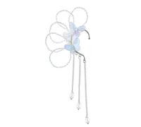 Dainty Ear Cuffs Clip-on Earring for Women, Butterfly Ear Wrap No Piercing Crystal Pearl Cuff Clip on Earrings for Women, Ear Bone Clip Hook without Pierced, Adjustable, Metal, Cubic Zirconia