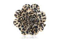 Dainty Fabric Leopard Rose Flower Large Brooch Lapel Pins Delicate Elegant Handmade Flower Brooches Pin Classic for Women Wedding Party Dance Banquet Dress Suit Ceremony Clothes Accessories Jewelry