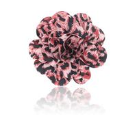 Dainty Fabric Leopard Rose Flower Large Brooch Lapel Pins Delicate Elegant Handmade Flower Brooches Pin Classic for Women Wedding Party Dance Banquet Dress Suit Ceremony Clothes Accessories Jewelry
