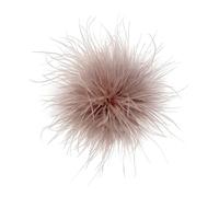 Dainty Feather Flower Brooch - Oversized Floral Lapel Pin for Women Men, 15cm Fabric Corsage for Shawl Dress Suit, Wedding Party Dance Banquet Accessory, Statement Fashion Jewellery (Pink Brown)