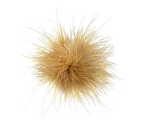 Dainty Feather Flower Brooch - Oversized Floral Lapel Pin for Women Men, 15cm Fabric Corsage for Shawl Dress Suit, Wedding Party Dance Banquet Accessory, Statement Fashion Jewellery (Gold)