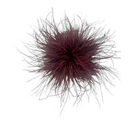 Dainty Feather Flower Brooch - Oversized Floral Lapel Pin for Women Men, 15cm Fabric Corsage for Shawl Dress Suit, Wedding Party Dance Banquet Accessory, Statement Fashion Jewellery (Mahogany)