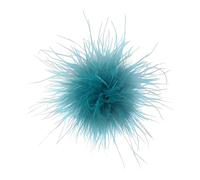 Dainty Feather Flower Brooch - Oversized Floral Lapel Pin for Women Men, 15cm Fabric Corsage for Shawl Dress Suit, Wedding Party Dance Banquet Accessory, Statement Fashion Jewellery (Peacock Blue)