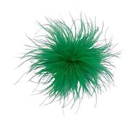 Dainty Feather Flower Brooch - Oversized Floral Lapel Pin for Women Men, 15cm Fabric Corsage for Shawl Dress Suit, Wedding Party Dance Banquet Accessory, Statement Fashion Jewellery (Green)