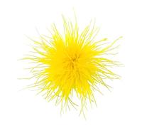 Dainty Feather Flower Brooch - Oversized Floral Lapel Pin for Women Men, 15cm Fabric Corsage for Shawl Dress Suit, Wedding Party Dance Banquet Accessory, Statement Fashion Jewellery (Yellow)