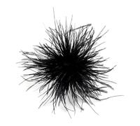 Dainty Feather Flower Brooch - Oversized Floral Lapel Pin for Women Men, 15cm Fabric Corsage for Shawl Dress Suit, Wedding Party Dance Banquet Accessory, Statement Fashion Jewellery (Black)