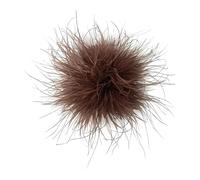 Dainty Feather Flower Brooch - Oversized Floral Lapel Pin for Women Men, 15cm Fabric Corsage for Shawl Dress Suit, Wedding Party Dance Banquet Accessory, Statement Fashion Jewellery (Brown)