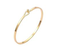 Dainty Gold Bar Bracelet for Women Simple Delicate Thin Cuff Bangle Hook Bracelet 18K Gold Plated Handmade Minimalist Jewelry