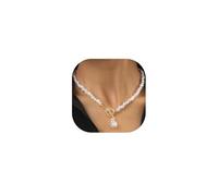 Dainty Gold Choker Necklaces for Women,Vintage Pearl Beaded Ot Necklace Trendy Wedding Party Collar Necklace,Cute Jewelry Accessories Gifts, L, Metal Artificial Pearls, No Gemstone