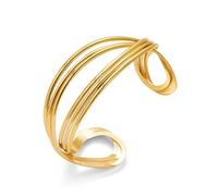 Dainty Gold Cuff Bracelets for Women Delicate Thin Wire Open Bangle Bracelets Stackable Minimalist Wrist Cuff Bracelets Flexible Adjustable Size