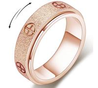 Dainty Gold Fidget Rings for Women: Stunning Fidget Toys & Fidget Spinners for Adults -18K Gold Plated Cross Rings, Love Ring & Eternity Band for Couples, Stainless Steel, No Gemstone
