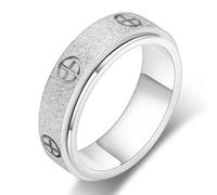 Dainty Gold Fidget Rings for Women: Stunning Fidget Toys & Fidget Spinners for Adults -18K Gold Plated Cross Rings, Love Ring & Eternity Band for Couples, Stainless Steel, No Gemstone