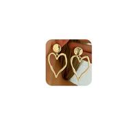 Dainty Gold Large Heart Dangling Earring for Women Vintage, Statement Big Love Hearts Dangly Drop Disc Stud Earrings Charm Jewelry Gifts Accessories, One Size, Metal, No Gemstone