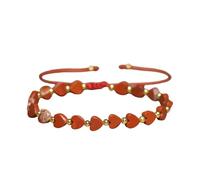 Dainty Heart Shaped Red String Bracelet For Wemen Men, Summer Trendy Cuff Hand Chain Bracelets Blue Green Beige Cord Cute Stackable Jewelry Couples Gift, One Size, Crystal stone, no gemstone