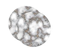 Dainty Home Marble Cork Place Mats Circular Smokey Gold 15"x15" Set of 2 Washable Placemats Heat Resistant Placemats Non Slip Table Placemats