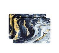 Dainty Home Marble Pattern Rectangle Cork Placemats Heat Resistant Non-Slip Easy Clean 12x18 Inch Set of 2 Perfect for Stylish Modern Homes