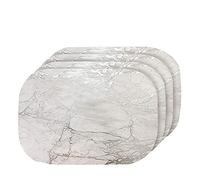 Dainty Home Marble Place Mats, Washable Placemats in Silver, 12" x 18" Set of 4, Heat Resistant Placemats, Non Slip, Table Mat, Table Placemats, for Kitchen Placemats, Dining Placemats, Decoration