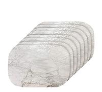 Dainty Home Silver Marble Oval Cork Placemats - Heat Resistant Placemats, Non-Slip, Easy Clean Placemats for Elegant Dining - 12"x18" Set of 8 - Perfect for Stylish, Modern Homes
