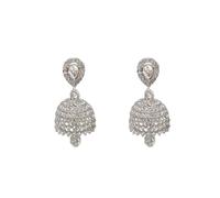 Dainty Jhumki Bell Teardrop Dangle Drop Earrings for Women/Crystal Bohemian Vintage Indian Chandelier Statement Dangling Stud Hypoallergenic Traditional Fashion