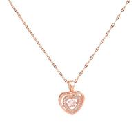 Dainty Layering Initial Necklace Simple Heart Shaped Splicing Couple Heart Necklace Europe and The States Border Holding Love Pendant Necklace Enamel Pendant Simple Pearl (Rose Gold, One Size)