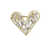 Dainty Love Heart Shape Brooch Pin Rhinestone Tiny Heart Lapel Pin Sparkling Heart Safty Pin Gift for Christmas Valentine's Day, Zinc, no gemstone