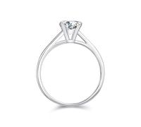 Dainty Moissanite Eternity Band, Wedding Rings for Women Set 9K White Gold 4 Prong Solitaire 1ct Size P 1/2