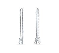 Dainty Musician Linear Long Music Note Threader Earrings For Women Teen Music Student Techer .925 Sterling Silver