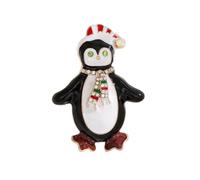 Dainty Penguin in Winter Brooch for Women Girls Gold Plated Fashion Rhinestone Scarf Christmas Dress-up Animal Brooches Lapel Pins Cute Xmas Holiday Party Dress Accessories Jewelry