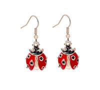 Dainty Red Ladybug Stud Dangle Earrings Cute Animal Black Beetle Bugs Insect Stud Drop earrings for Women, Zinc, No Gemstone