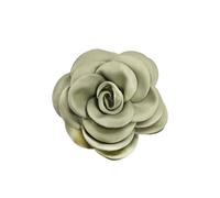Dainty Satin Rose Flower Brooch for Weddings & Events - 10cm Handmade Fabric Floral Pin with Clip, Dual-Purpose Lapel Accessory Jewellery for Women & Men (Gift Box) (Green)