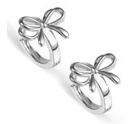 Dainty Silver Bow Hoop Earrings - Lightweight, Stylish, Pierced & Cartilage Options - Perfect Gifts for Women & Girls