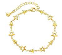 Dainty Star Link Bracelet for Women Gold Y2K Aesthetic Open Lucky Stars Beaded Charm Fashion Minimalist Stacking Adjustable Chain Bracelets Summer Beach Jewelry for Her Girlfriend BFF