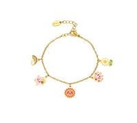 Dainty Sun Star Rainbow Bracelet for Women Gold Plated Stainless Steel Charm Link Chain Cute Sunflower Cloud Bracelet Trendy Adjustable Holiday Party Jewelry Hypoallergenic Daughter Graduation
