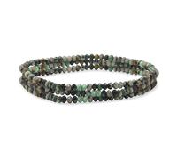 Dainty Tiny Petite Seed Caviar Rondell Bead Natural Genuine Faceted Gemstone Blue Larimar Red Garnet Black Pink Tourmaline Green Jade Strand Stretch Bracelet For Women Teen Adjustable Stacking Set